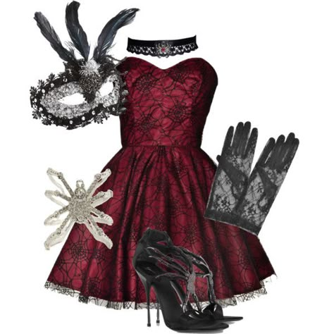 Halloween Masquerade - Spider  SO cute even thought I HATE spiders. Lol Masquerade Outfit Ideas Short Dress, Halloween Costumes 13 Yo Girl, Mask Ball Outfit, Mascarade Party Outfit, Masquerade Ball Outfit, Masquerade Outfit Ideas, Masquerade Ball Outfits, Party Short Dresses, Mascarade Party