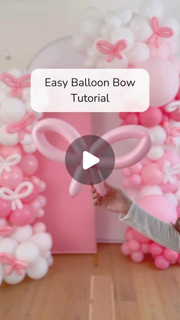 Balloon Bows Diy, Bow Party Ideas, Ballon Designs Ideas, Balloon Ideas Without Helium, Bow Birthday Theme, Bow Balloon Arch, 260 Balloon Ideas, Balloon Design Ideas, Bow Birthday Party Ideas