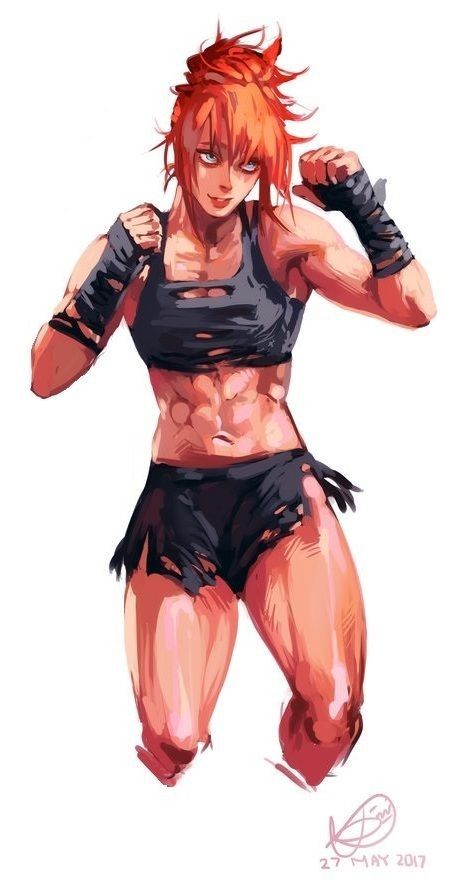 Female Boxer Character Design, Strong Anime Woman, Female Fighter Art, Female Fighter Character Design, Strong Female Character Design, Venomous Snakes, Female Boxers, Female Fighter, Dungeons And Dragons Characters