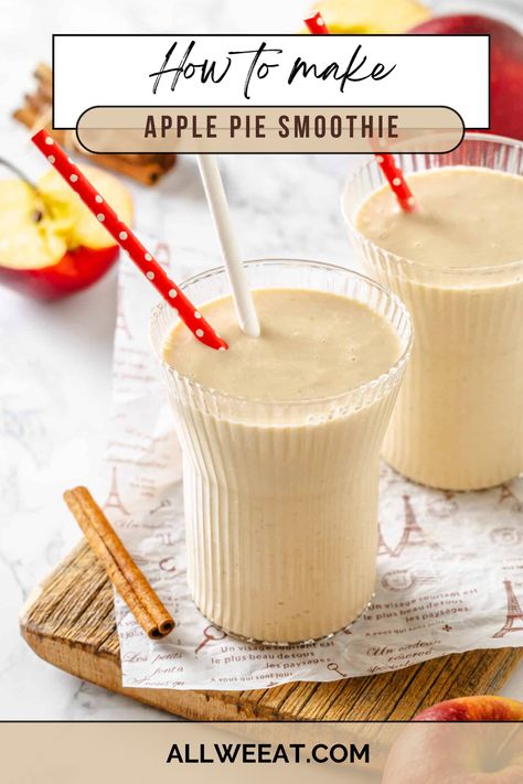 Indulge in an Apple Pie Smoothie, a healthy twist on a classic dessert! This creamy blend of apples, cinnamon, oats, and almond milk is naturally sweetened for a guilt-free treat. Perfect for breakfast or a cozy snack. Enjoy apple pie flavor in a glass! #HealthySmoothies #ApplePieSmoothie #FallRecipes #EasyBreakfastIdeas #VeganSmoothies Healthy Apple Pie Smoothie, Cinnamon Oats, Creamsicle Smoothie, Apple Pie Oatmeal, Healthy Apple Pie, Apple Pie Smoothie, Oatmeal Smoothie, Healthy Pumpkin Pies, Apples Cinnamon