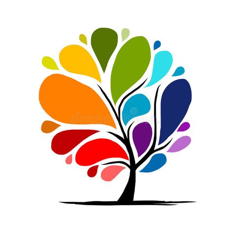 Abstract rainbow tree for your design vector illustration Dollar Photo, Cartoon Trees, Rainbow Tree, Wheel Art, Photo Club, Rainbow Abstract, Abstract Tree, 수채화 그림, Art Drawings For Kids