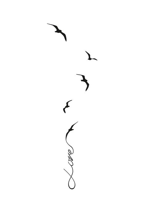 Tattoo Design, I like the drawn out e but no birds Simple Bird Tattoo, Bird Tattoo Back, Vogel Tattoo, Geniale Tattoos, Bird Tattoo, Birds Tattoo, Trendy Tattoos, Piercing Tattoo, Mini Tattoos