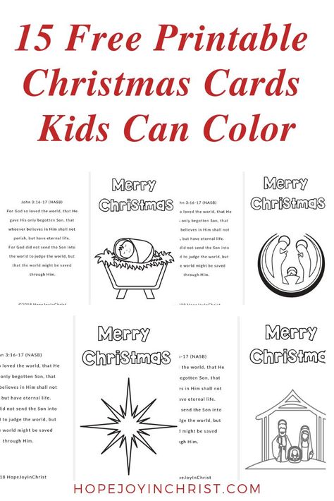 15 Free Downloadable Printable Christmas Cards Kids can Color - to Get Kids to Love Helping at Christmas Time for the Family Who Value #QualityTime and want to stay on #ChristmasBudget. Free Printable Handmade #ChristmasCards Kids can Color Printable Christmas Cards For Kids, Pinterest Christmas Cards, Free Printable Christmas Cards, Christian Christmas Cards, Christ Centered Christmas, Christmas Cards Kids, Christmas On A Budget, Christian Printables, Free Christmas Printables