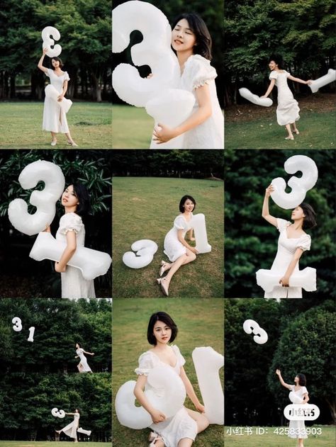 Bd Photoshoot Ideas, Birthday Poses With Balloons, Birthday Shoot Outdoor, Birthday Number Balloons Photo Ideas, Balloon Birthday Photoshoot, Birthday Fotoshoot Ideas, Birthday Session Ideas, Birthday Shoot Ideas Outdoor, Poses With Balloons