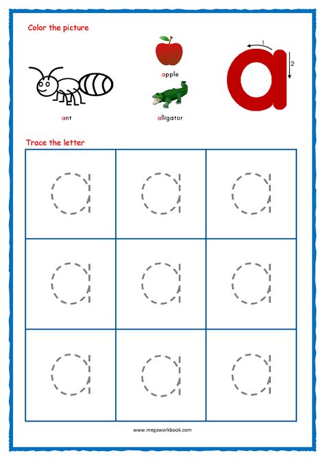 Tracing Letters Preschool, Letter Tracing Printables, Tracing Worksheets Free, Abc Tracing, Small Alphabets, Abc Worksheets, Alphabet Worksheets Kindergarten, Letter Crafts, Preschool Tracing