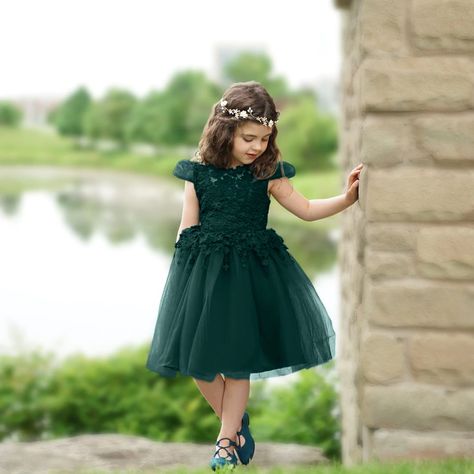 Joan Dress - Emerald Green Emerald Green Flower Girl Dress, Green Toddler Dress, Emerald Green Lace Dress, Matteo Riddle, Emerald Green Hair, Green Flower Girl Dresses, Sara Dress, Fancy Event, Dresses For Weddings