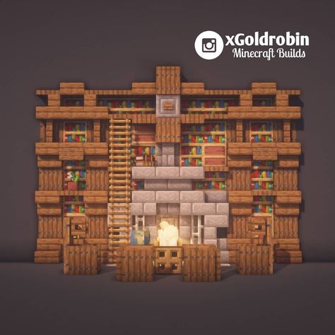 Minecraft Castle Designs Interior, Minecraft Interior Library, Cute Minecraft Bookshelf Ideas, Minecraft Library Interior Design, Minecraft Medieval Fireplace, Minecraft Library Ideas Interior, Minecraft Bookshelf Design, Minecraft Study Room Ideas, Library Design Minecraft