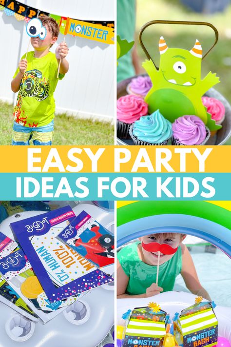 Birthday Party Ideas for Kids #bigdotofhappiness #birthdayparty #birthdayboy #partydecorations #ad Board For Party, Ninth Birthday, Appetizer Board, Monster Decorations, Backyard Birthday Parties, Party Monster, Sweet Days, Backyard Birthday, Birthday Party Ideas For Kids