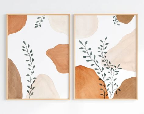 Neutral Posters, Earth Tone Decor, Cuadros Diy, Terracotta Wall Art, Minimalist Modern Art, Earth Tone Wall Art, Terracotta Wall, Boho Painting, Room Wall Painting