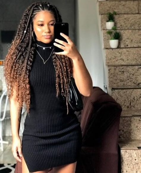 Latest Hair Braids, Natural Hair Treatments, Vacation Hairstyles, Rihanna Looks, African Hair Braiding Styles, Braided Cornrow Hairstyles, Box Braid, Braids With Curls, Pretty Braided Hairstyles