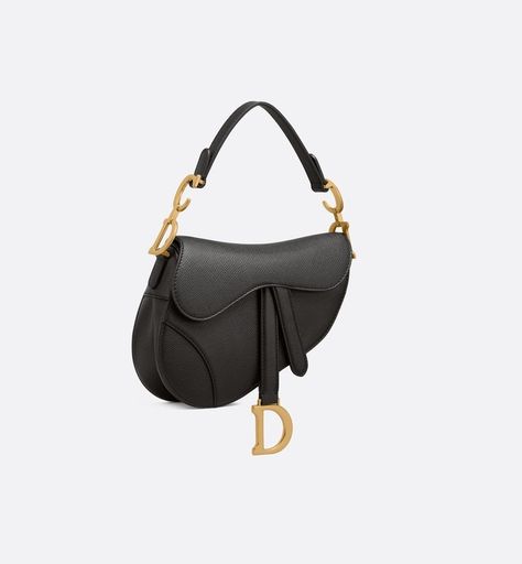 Mini Saddle Bag Black Grained Calfskin - Bags - Women's Fashion | DIOR Christian Dior Purses, Dior Purse, Mini Saddle Bag, Christian Dior Bag, Dior Saddle, Christian Dior Fashion, Bag Women Fashion, Maria Grazia Chiuri, Christian Dior Couture