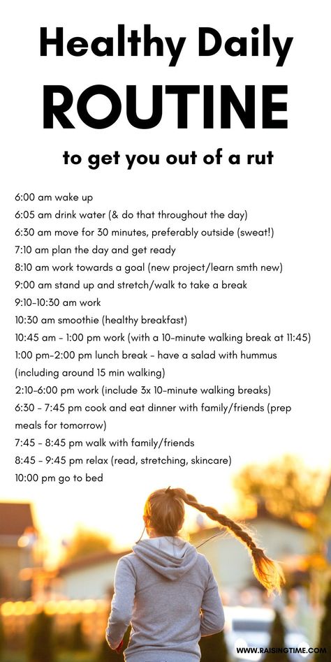 If you're stuck in a rut, bring structure into your life and try some of these habits for a healthy daily routine! Healthy Daily Routine, Daily Routine Habits, Healthy Living Motivation, Headache Prevention, Health Articles Wellness, In A Rut, Stuck In A Rut, Nutritious Diet, Healthy Work