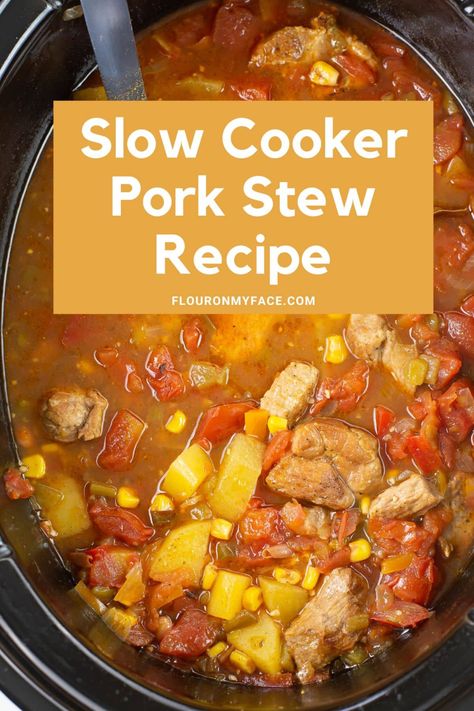 How to make Southwestern Pork Stew. Low Calorie Stew, Pork Stew Meat Recipes, Crock Pot Ideas, Cubed Pork, Pork Stew Meat, Pork Picnic, Slow Cooker Stew Recipes, Pork Stew Recipes, Crockpot Stew