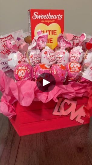 Valentines Gift Dollar Tree, Gumball Machine Valentine's Day Boxes, Valentines Candy Jars Diy, Valentine’s Day Dollar Tree, Lollipop Tree, Mini Crates, Candy Arrangements, Valentine’s Day Wreath Dollar Tree, Valentine Projects