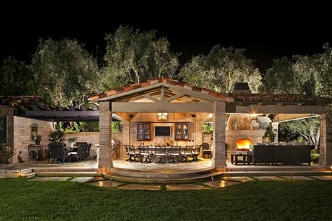 Traditional Porch, Backyard Pavilion, Backyard Kitchen, Outdoor Kitchen Patio, Backyard Makeover, Dream Backyard, Backyard Patio Designs, Outdoor Kitchen Design, Outdoor Living Areas