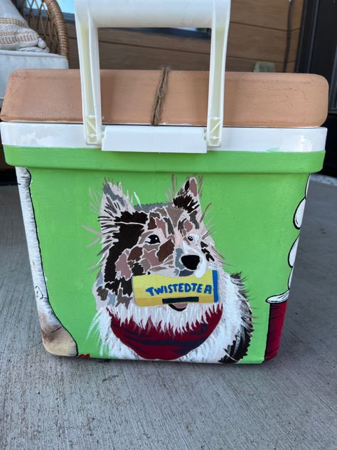 Twisted Tea Frat Cooler, Nola Cooler, Dog Walking Business, Custom Cooler, Formal Cooler Ideas, Twisted Tea, Ice Chest Cooler, Fraternity Coolers, Frat Coolers