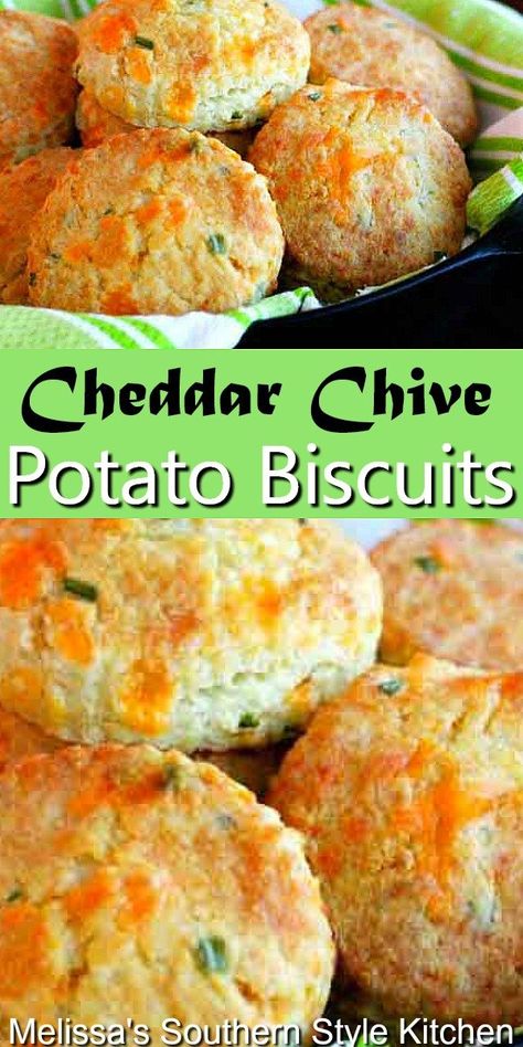 Chives Recipes, Biscuits With Butter, Potato Biscuits Recipe, Filled Biscuits, Flavored Cheese, Chive Biscuits, Chives Recipe, Southern Style Kitchen, Phone Ringtones