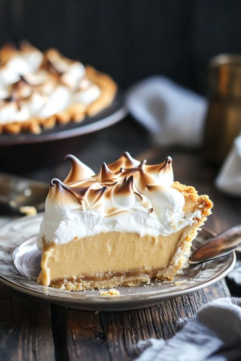 Butterscotch Pie - Insanely Good Homemade Butterscotch Pie, Butterscotch Cinnamon Pie, Caramel Pie Recipe, Butterscotch Pie Recipe, Butterscotch Tart, Butterscotch Desserts, Homemade Butterscotch, Toasted Meringue, Butterscotch Pie