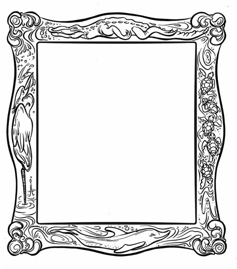 Fancy Picture Frame Coloring Page Frame Coloring Pages, Unicorn Picture Frame, Frames Printable, Marcos Halloween, Free Picture Frames, Halloween Picture Frames, Picture Frame Template, Kids Picture Frames, Clipart Frames