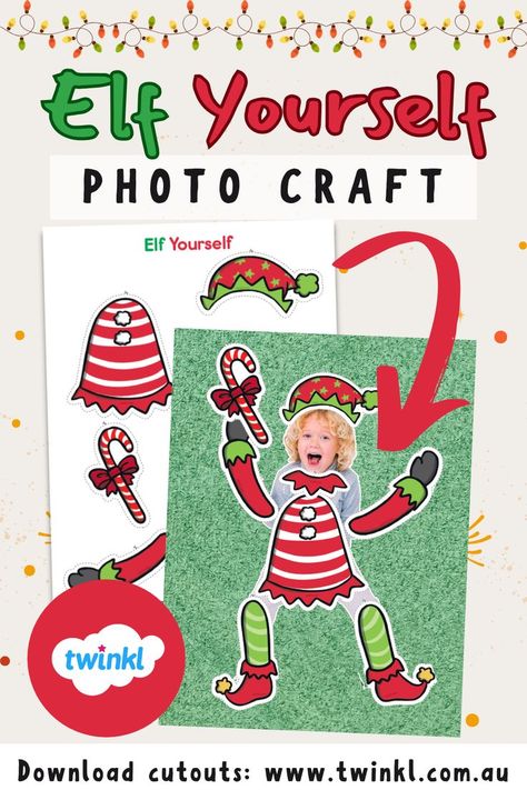 Our Elf Yourself Photo Craft Cutouts are perfect for helping students create their own elfie selfies. Simply cut out the different elf clothes and accessories before sticking the pieces around a selfie or photograph of someone else. Make some for friends, family or even a pet! Elf Selfie, Elfie Selfie, Elf Yourself, Elf Clothes, Christmas Activities For Kids, Student Created, Creative Teaching, Photo Craft, Christmas Activities