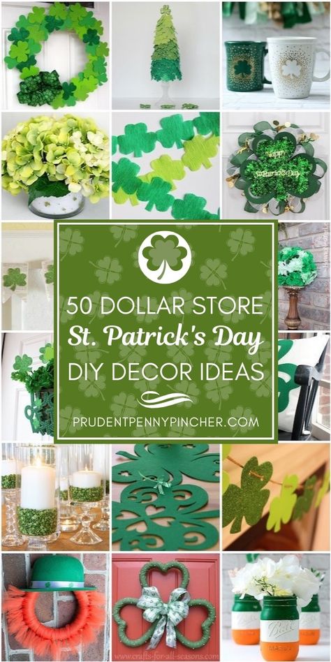 Spread the luck of the Irish with these dollar store St Patrick’s Day decor ideas. From leprechaun centerpieces to four-leaf clover wreaths, there are plenty of festive DIY ideas to choose from. Diy St Patricks Day Decor, Sant Patrick, St Patricks Decorations, St Patricks Day Ideas, Fete Saint Patrick, St Patricks Day Crafts, St Patricks Day Decor, St Patricks Crafts, Easter Door Decor