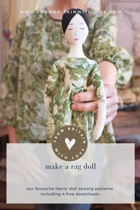 Fabric Dolls Tutorial, Leftover Fabric Crafts, Diy Rag Dolls, Fabric Doll Pattern, Ann Wood, Doll Patterns Free, Garment Sewing, Cloth Dolls Handmade, Rag Doll Pattern