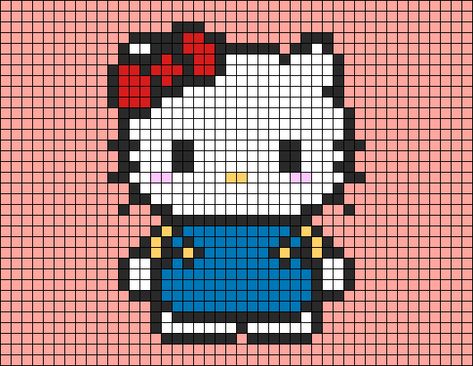 Alpha pattern #173299 | BraceletBook Sanrio Alpha Pattern, Hello Kitty Alpha Pattern, Crochet Templates, Perler Pattern, Minecraft Gifts, Crochet Grid, Crochet Charts, Pixel Art Templates, Art Templates