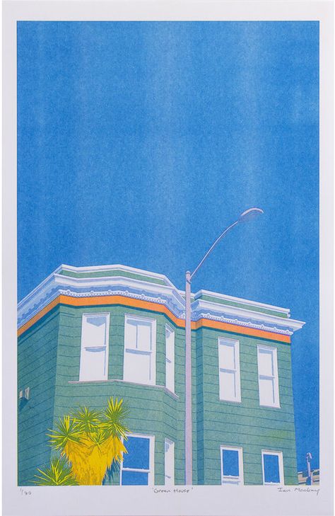 Risograph Illustration, Risograph Poster, Living In San Francisco, Riso Print, California Landscape, Risograph Print, Movie Posters Design, Print Collage, Illustration Print