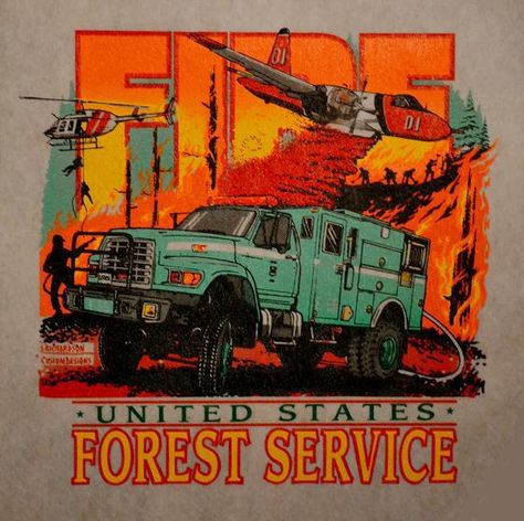 Fire Tee Shirt US Forest Service Wildland Fire Gear, Wildland Firefighter Gear, Ancestor Veneration, Forest Firefighter, Fire Pictures, Clothing Graphics, Wildland Firefighting, Fire Watch, Fire Gear