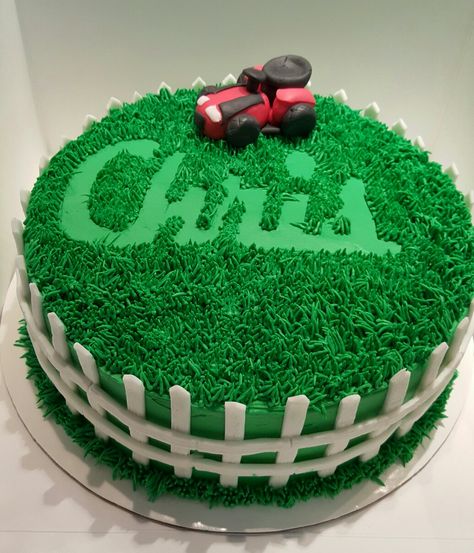 Mower and grass cake by Karen's Kaykes Mark Birthday, Grass Cake, 3d Cake, Cupcake Cakes, Cake Decorating, Birthday Cake, Cake, Birthday, Quick Saves