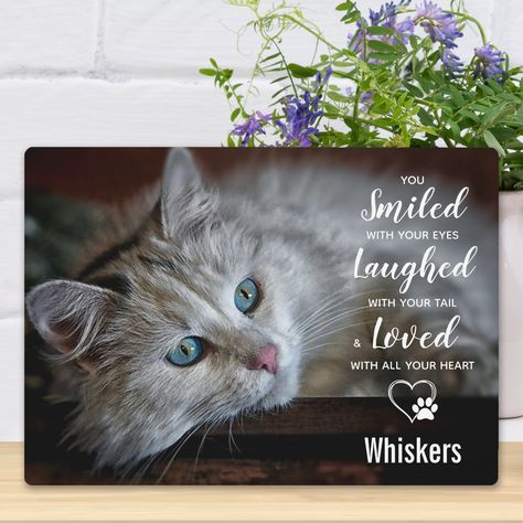 Smile With Your Eyes, Pet Memorial Plaque, Pet Memorial Garden, Cat Urns, Dog Remembrance, Pet Memorial Stones, Pet Remembrance, Personalized Pet Memorial, Dog Memorial Gift