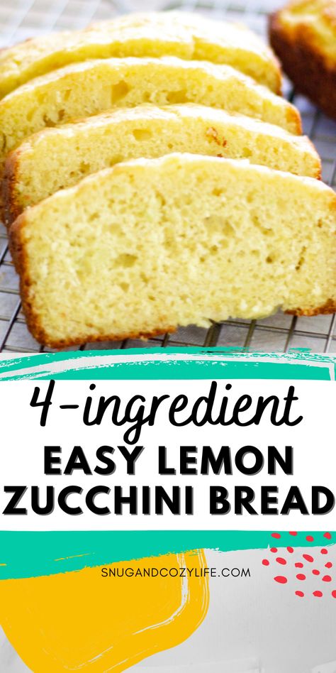 Lemon Zucchini Bread Recipe, Extra Zucchini, Easy Zucchini Bread Recipes, Lemon Cake Mix Recipe, Zucchini Recipes Dessert, Lemon Zucchini Bread, Easy Zucchini Bread, Baking Breads, Easy Zucchini Recipes