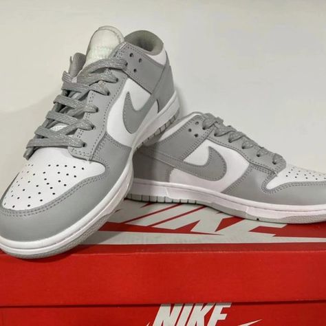 Nike Dunk Low Gray Panda Grey Panda Dunks, Nike Dunk Low Gray, Nike Dunks Low, Panda Shoes, Panda Dunks, Dunks Low, Cute Nikes, Grey Nikes, Nike Dunk Low