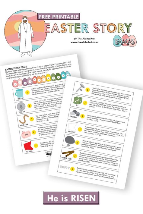 Resurrection Eggs Diy, Lds Easter Activities, Easter Resurrection Eggs, Easter Story Activities, Easter Story For Kids, Easter Story Eggs, The Story Of Easter, Easter Egg Activities, Resurrection Eggs