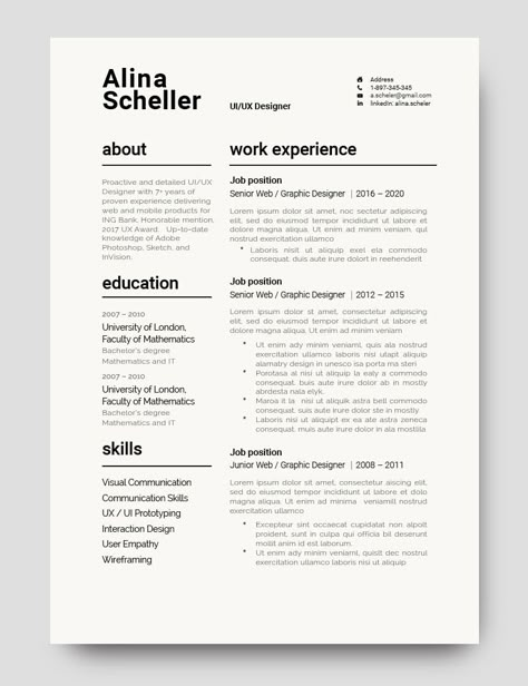 Architecture Resume, Resume Design Inspiration, Cv Website, Cv Original, Microsoft Word Resume Template, It Cv, Cv Inspiration, Graphic Design Cv, Visuell Identitet