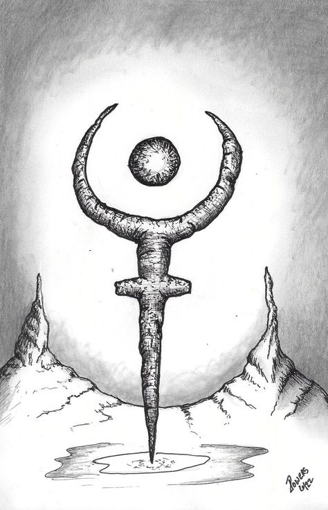 #hell #hades #purgatory #symbols #symbolism #art #drawing #sketch #pen #ink #landscape #mountains Hades Bident Tattoo, Underworld Drawing, Hades Drawing Greek Mythology, Hades Drawing Sketch, Hades Painting, Hades Logo, Hades Symbol Tattoo, Hades Art, Hades Symbol