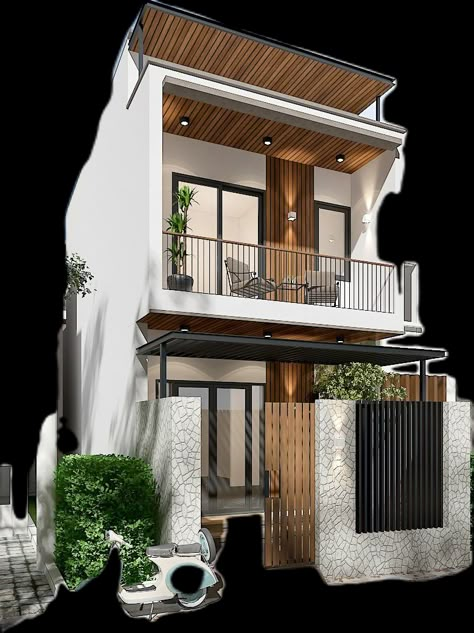 Apartment Structure Design, Modern Zen House Exterior, Small Modern House Exterior Minimalist, 2 Storey Narrow House Design, Small 2 Storey House Design Modern, 1 Storey House Design Modern, Minimalist Exterior House Design, House Structure Design, Narrow House Designs