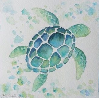 Easy Turtle Drawing, Sea Turtle Watercolor Painting, Turtle Sketch, Sea Turtle Drawing, Sea Turtle Watercolor, Turtle Watercolor, Whimsical Art Paintings, Turtle Drawing, Jellyfish Art