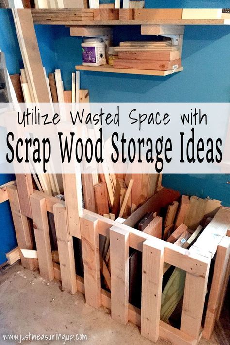 How to Build a Scrap Wood Storage Bin - Easy Garage Organization Tips Scrap Wood Storage, Wood Storage Ideas, Shelves Garage, Plan Garage, Garage Organization Tips, Garage Organizing, Garage Organisation, Garage Workshop Organization, Lumber Storage