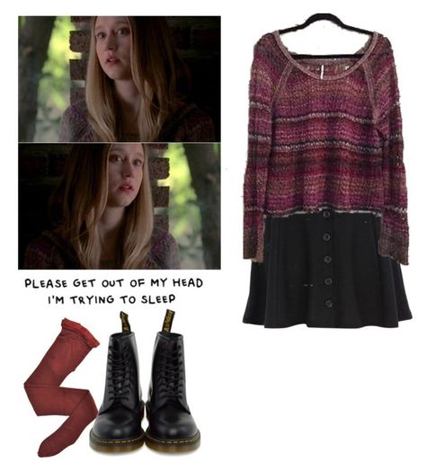 "Violet Harmon -ahs / american horror story" by shadyannon ❤ liked on Polyvore featuring River Island, Fogal and Dr. Martens Violet Harmon Style, Violet Harmon Outfits, American Horror Story Fashion, Violet Harmon, Violet Aesthetic, Witchy Fashion, Illustration Fashion Design, Neutral Outfit, Horror Story