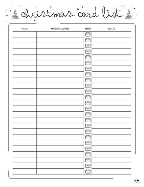 Choose from 12 unique Christmas card list templates to keep track of all your Christmas card mailing over the holidays. Print from home. 100% FREE! Christmas Card Tracker, Christmas Card List Printable Free, Christmas Card List, Addressing Christmas Cards, Unique Christmas Card, Free Printable Christmas Cards, Tracker Free, Unique Christmas Cards, Planner Sheets