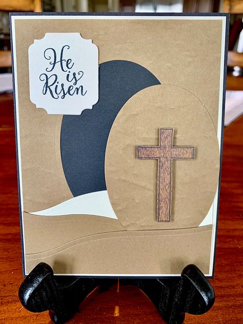 Easter Cards Handmade Religious, Easter Greeting Cards Handmade, Religious Easter Cards, Easter Crosses, Diy Easter Cards, Easter Cards Religious, Stampin Up Easter Cards, He Is Risen Easter, Easter 2024