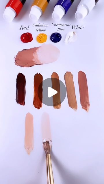 How To Make Skin Colour, How To Make Skin Color Paint, Skin Color Paint, Skin Tone Colors, Portrait Painting Tutorial, Color Mixing Chart Acrylic, Mixing Paint Colors, Color Mixing Chart, Skin Colour