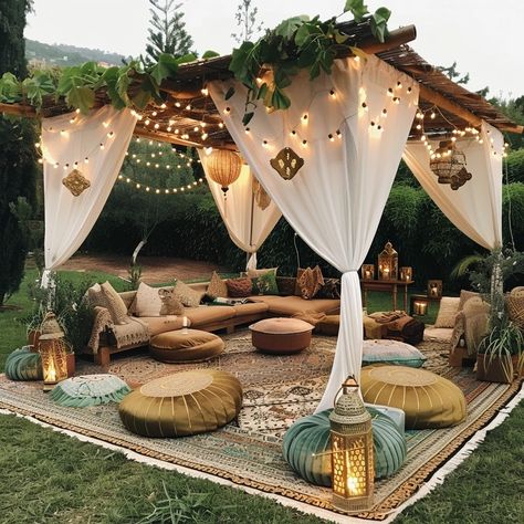 Facebook Boho Tent, Bali Style Home, Small Couch, Cheap Patio, Backyard Fireplace, Outdoor Living Design, Casa Exterior, Holiday Music, Diy Outdoor Kitchen