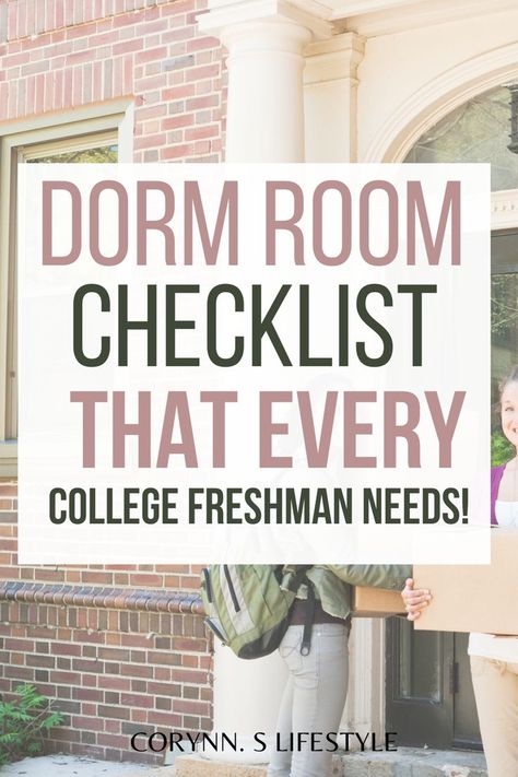 photo of two girls standing outside with boxes in their hands. Freshman dorm room checklist. College Room Checklist, Dorm Room Shopping List, Room Essentials List, Freshman Dorm Room, Dorm Room List, College Freshman Dorm, Dorm Shopping List, College Dorm List, Dorm List