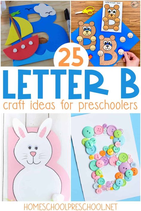 Try these totally adorable letter B crafts with your toddlers, preschoolers, and kindergarteners. What a fun way to practice letter recognition and letter formation! Preschool B Crafts, B Is For, B Is For Craft, Letter B Crafts For Preschoolers, Letter B Activities For Preschool, Paper Plate Bunny, Preschool Letter B, Learning Letters Preschool, Letter B Activities