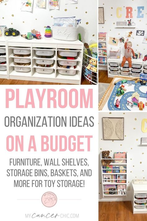 With these simple organization tips, you can create simple storage solutions for your toddler room. Here are 8 tips to help you organize today! Organizing Toddler Toys In Living Room, Home Edit Toy Organization, Playroom Bin Labels, Toddler Bedroom Organization, Playroom Organization Clear Bins, Small Playroom Organization, Organize Toddler Toys, Toddler Toy Storage, Toddler Storage