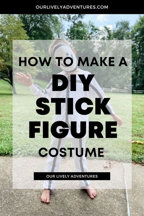 Stick Man Halloween Costume, Stick Figure Halloween Costume, Stick Man Costume, Easy Homemade Costumes, Mens Halloween Costumes Diy, Stick Figure Costume, Diy Costumes Men, Quick Halloween Costumes, Creepy Halloween Costumes