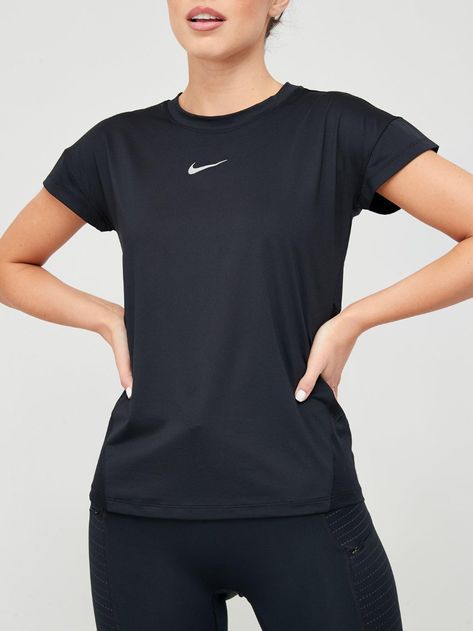 Nike Running Dri-FIT Graphic T-Shirt - Black | very.co.uk Shirt Nike, High Leg Boots, Nike Tshirt, Nike Running, Western Outfits, Order Online, Black Nikes, Dri Fit, Dress Length