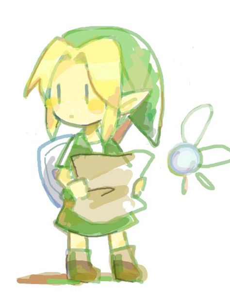 Link Zelda Doodle, Legend Of Zelda Art Simple, Link Zelda Drawing, Link To The Past Art, Zelda Doodles, Link Doodle, Zelda Chibi, Zelda Cartoon, Navi Zelda